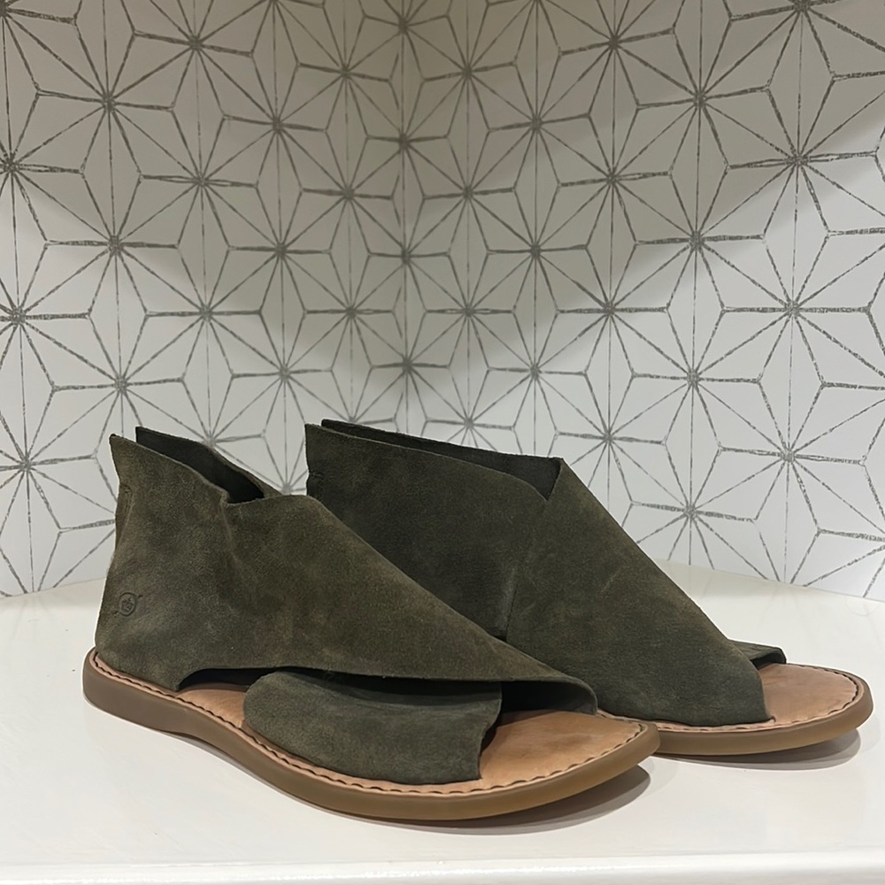 BORN olive suede sandal